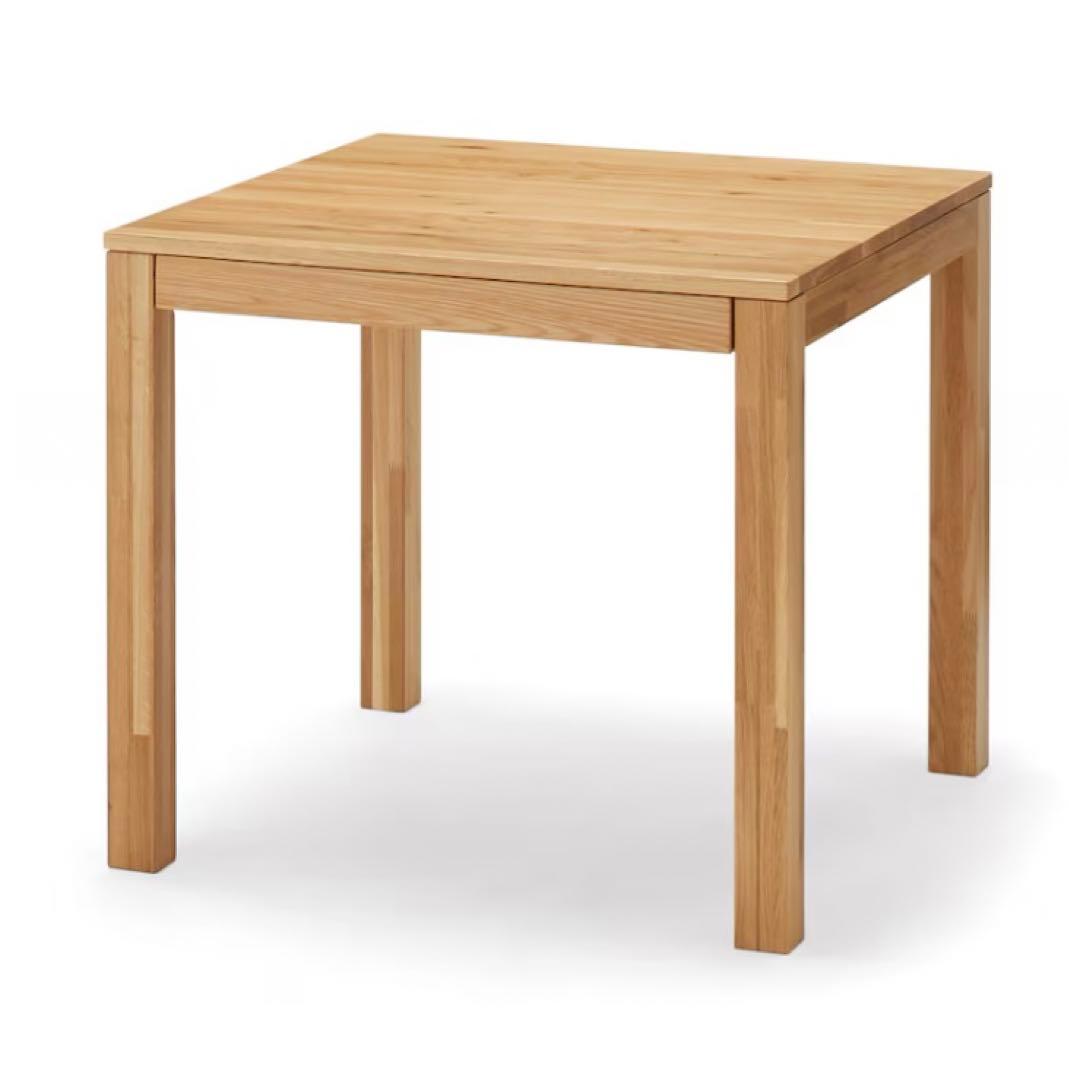 ☆MUJI 無印良品 出付・幅80㎝ 正方形 ダイニングテーブル 良品計画 木製テーブル 引出付 節あり 幅80cm | 無印良品