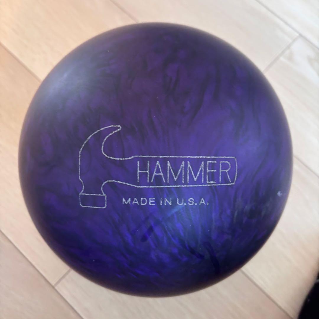 ブラックウィドーパープルウレタン 15p ボウリングボール ハンマー