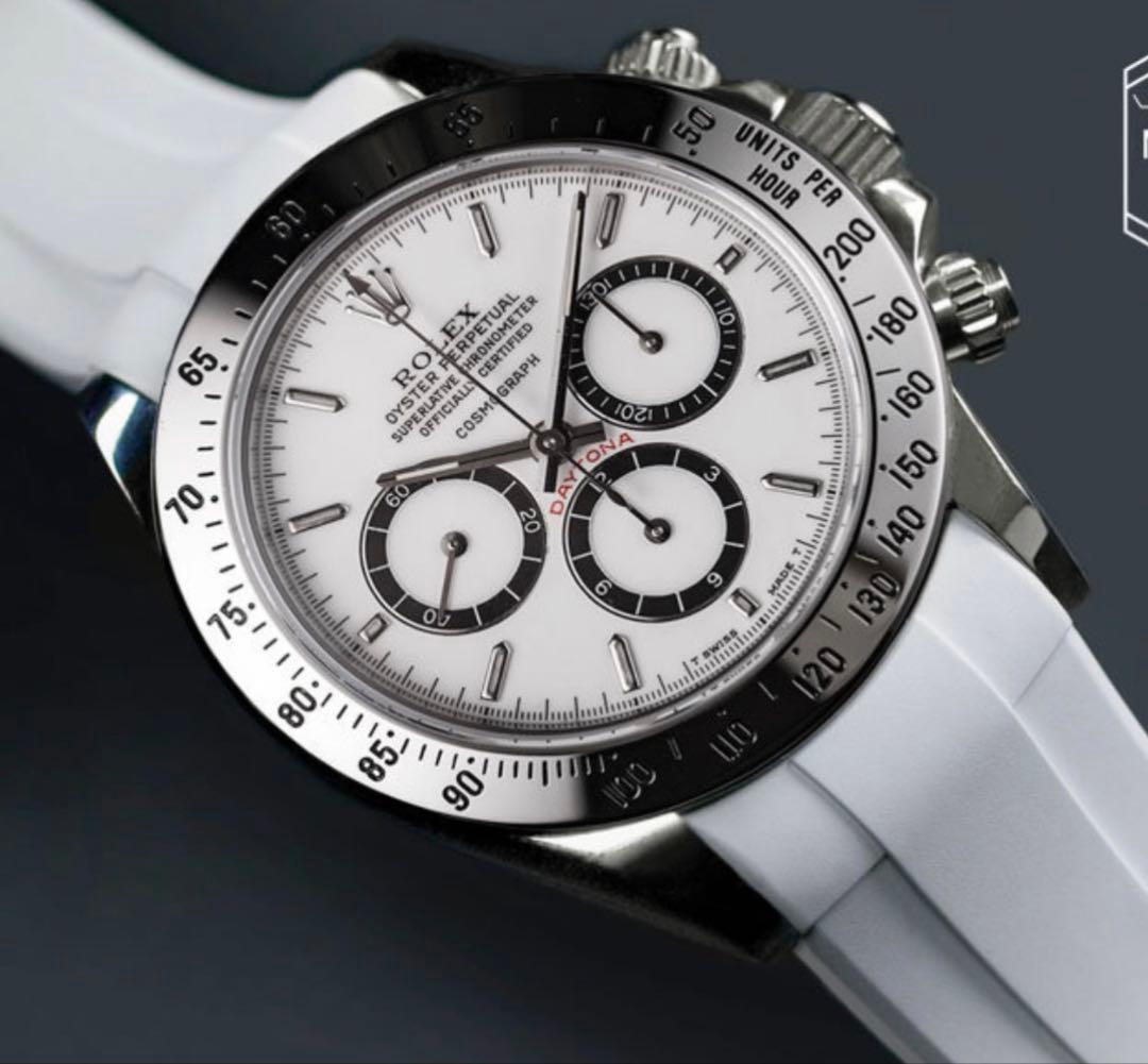 着用1回】定価4.2万ROLEXデイトナ用 極美RUBBER B 【尾錠付】