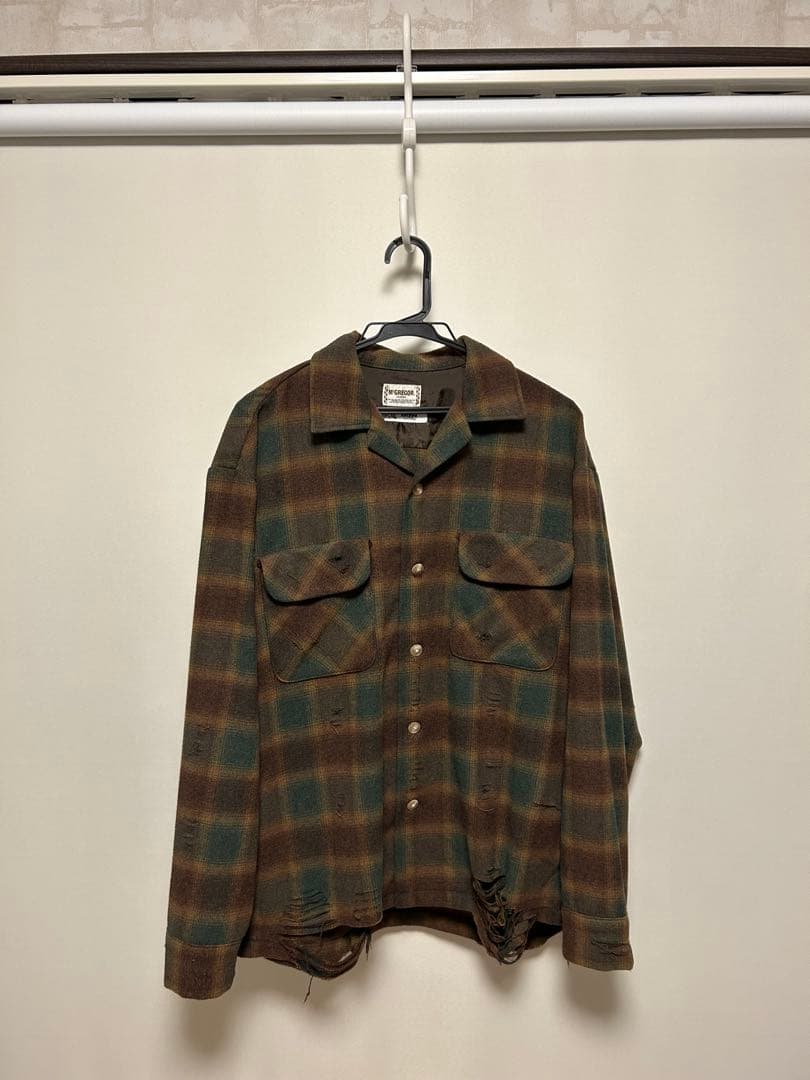 McGREGOR 久遠×hxcyyd ダメージオンブレチェックシャツ Mサイズ - メルカリ