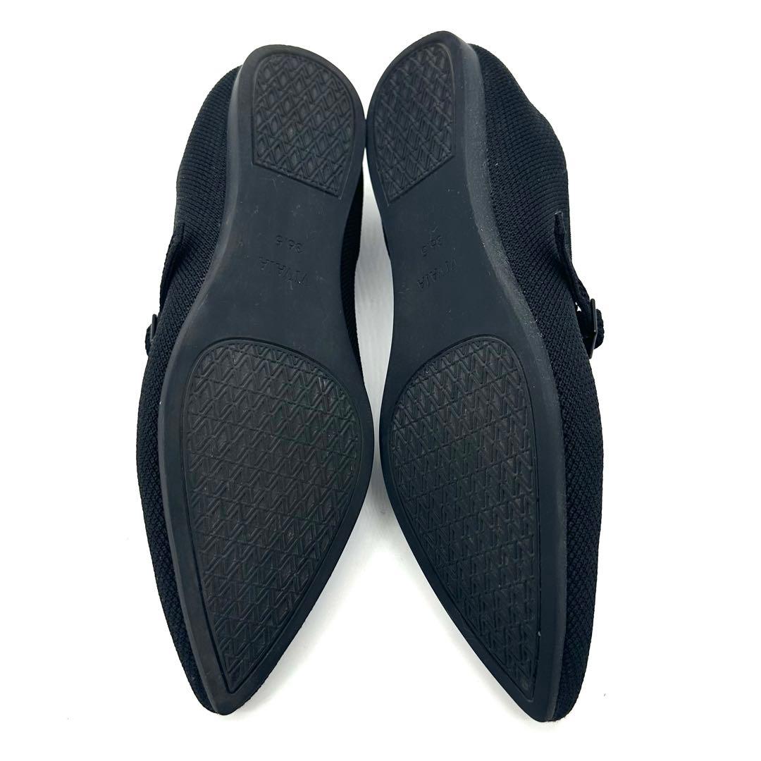 美品〉VIVAIA【23cm】ポイントトゥ Vストラップ メリージェーン 黒