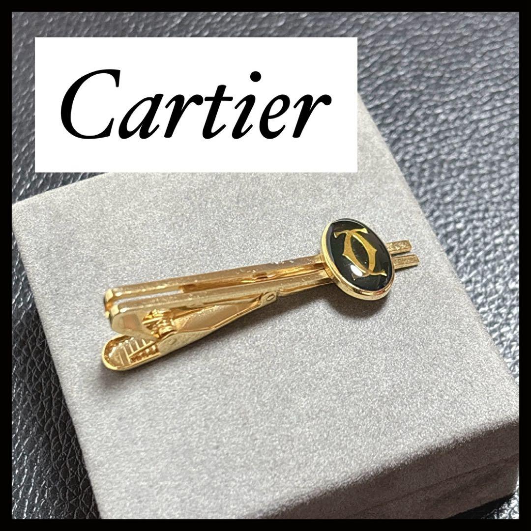 カルティエ タイピン ネクタイピン ロゴ バイカラー ゴールド ロゴ