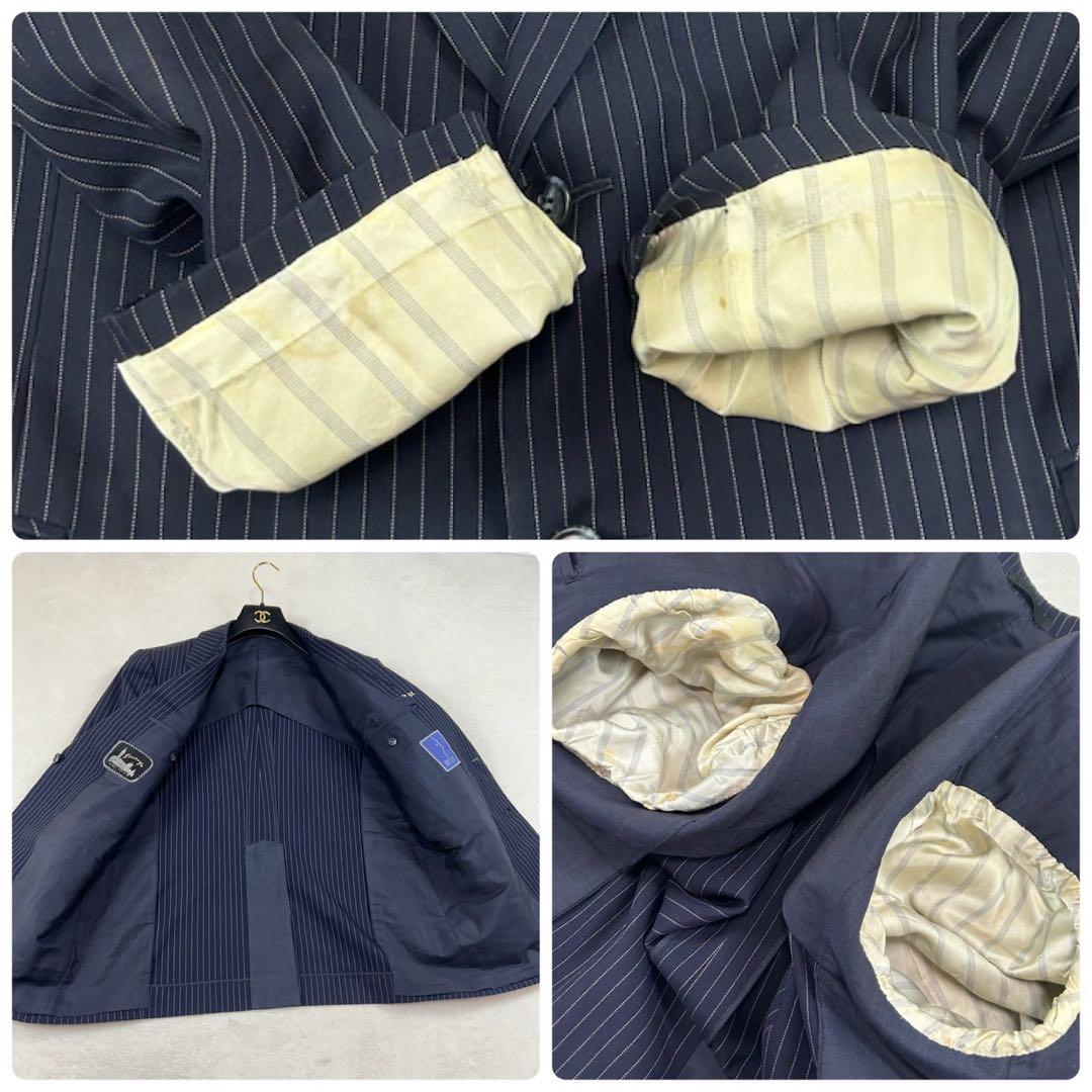 K451 M ジバンシー 3ピース ストライプ柄 スーツ上下 ネイビー メンズ