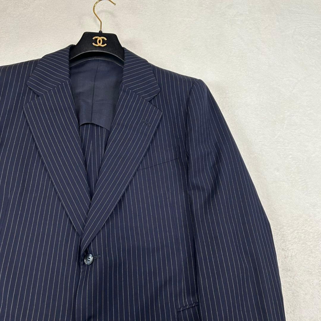 K451 M ジバンシー 3ピース ストライプ柄 スーツ上下 ネイビー メンズ