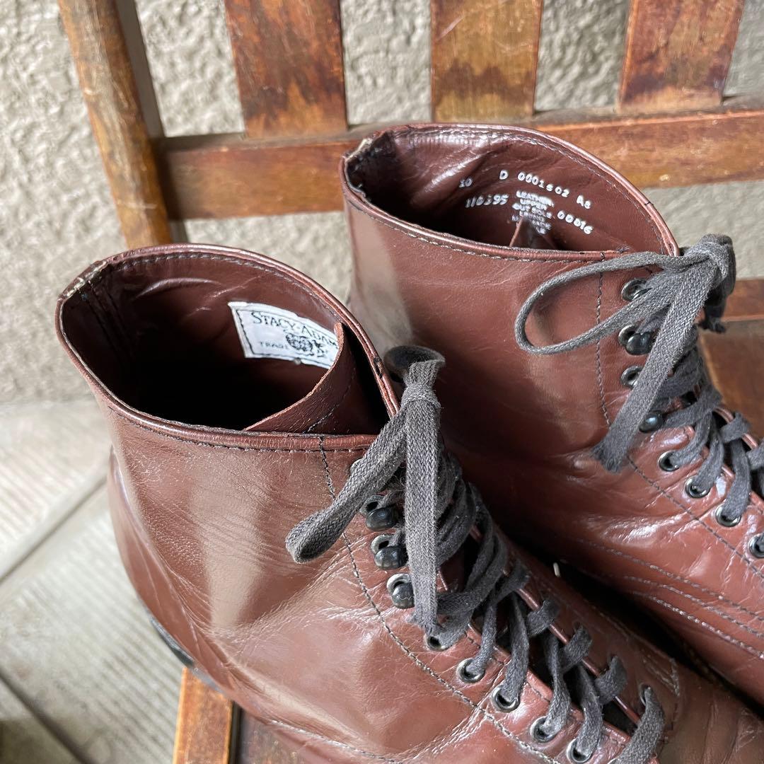 希少！70s USAヴィンテージ ステイシーアダムス10D白タグレザーブーツ