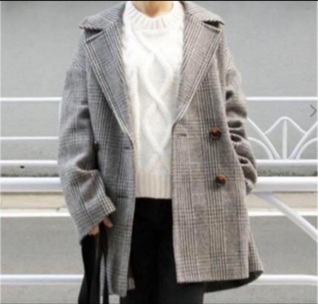 ジャーナルスタンダードレリューム ダブルカラー チェックコート