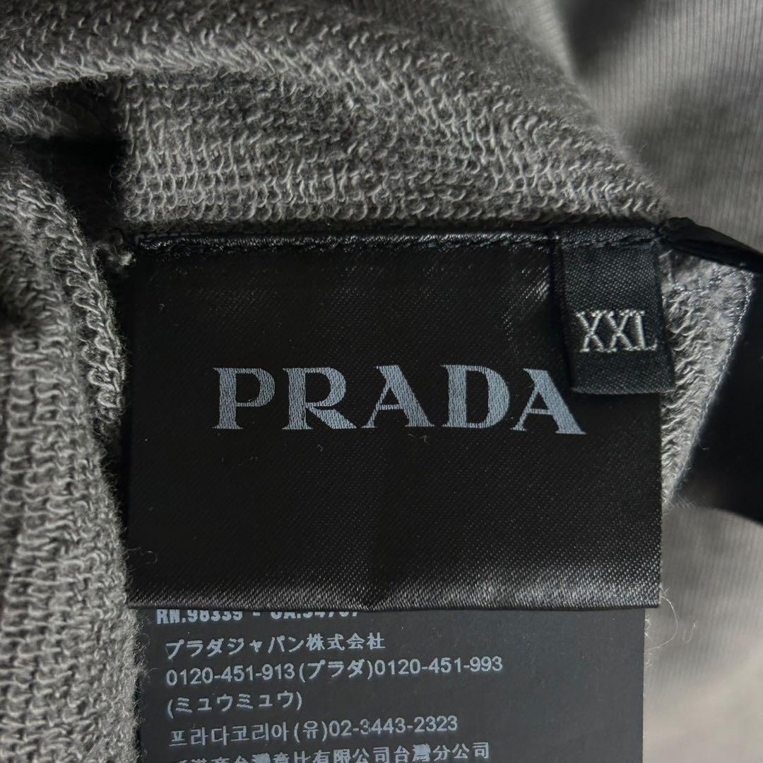 5964【希少XXLサイズ】プラダ‪☆三角ロゴ入りジップパーカー ナイロン切替