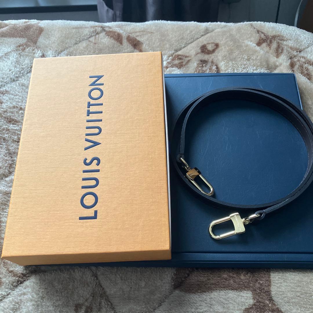 ルイ・ヴィトン ショルダーストラップ レザー ダークブラウン ゴールド