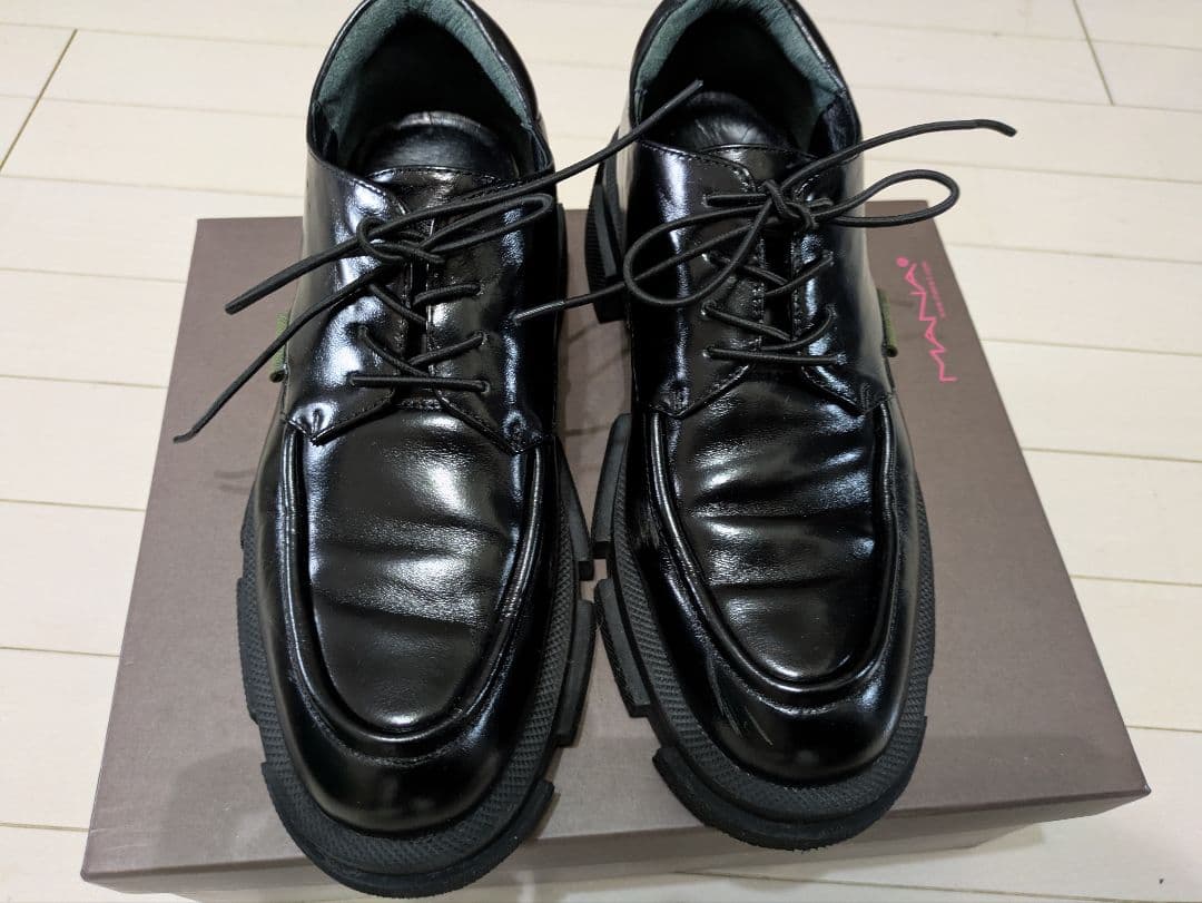 MANAブラックレザー ローファー MANA（マナ） ローファー レディース ビット フリンジ ブラック