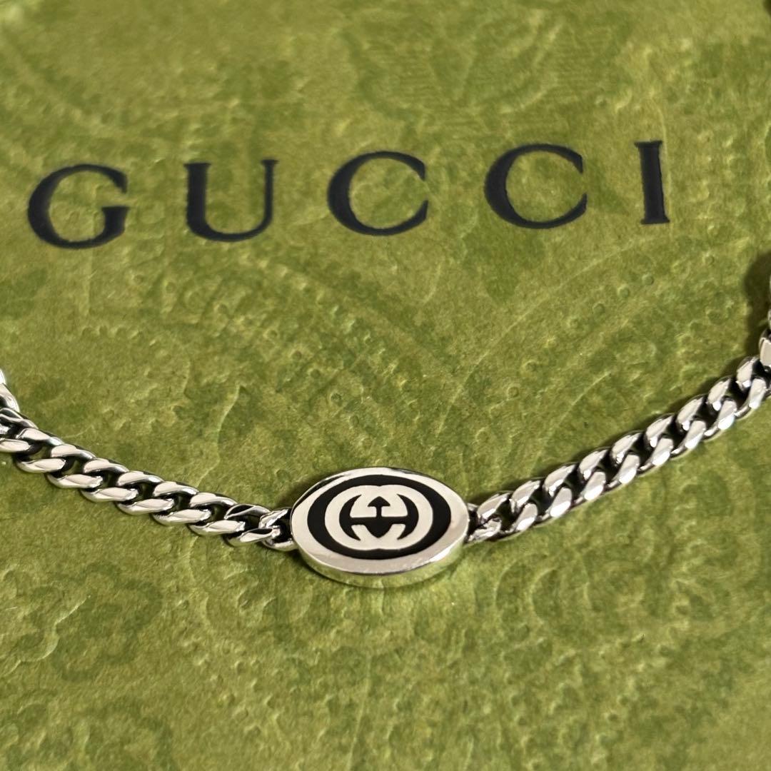 GUCCI 新品同様品 インターロッキングGブレスレット 刻印18 極美品