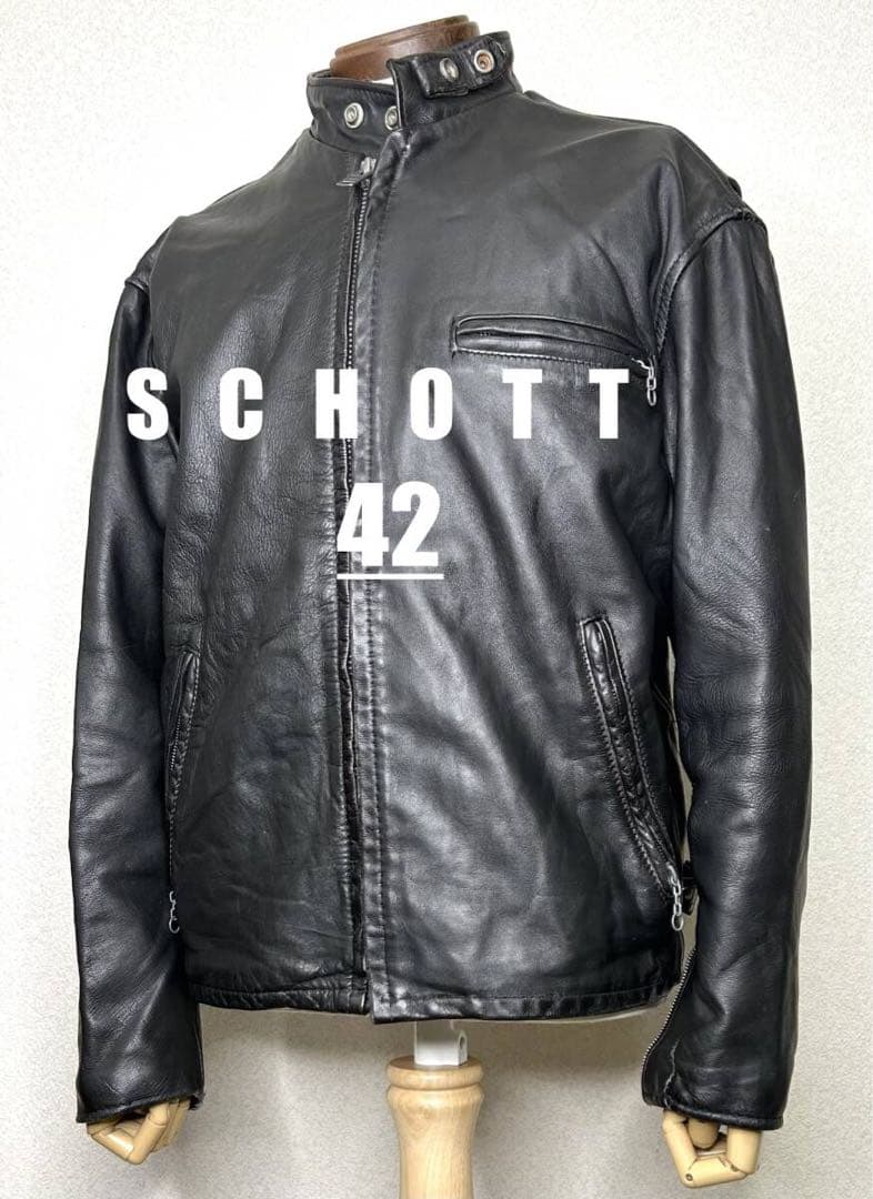 ② schott【42】641 米国製◇革ジャンninjaハーレーgpz USA - メルカリ