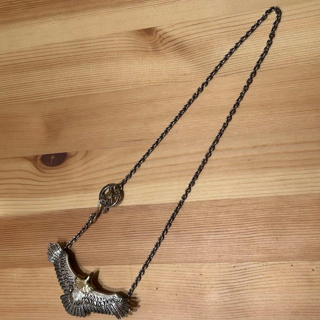 MOTO レザー シルバー 大イーグル ネックレス - メルカリ