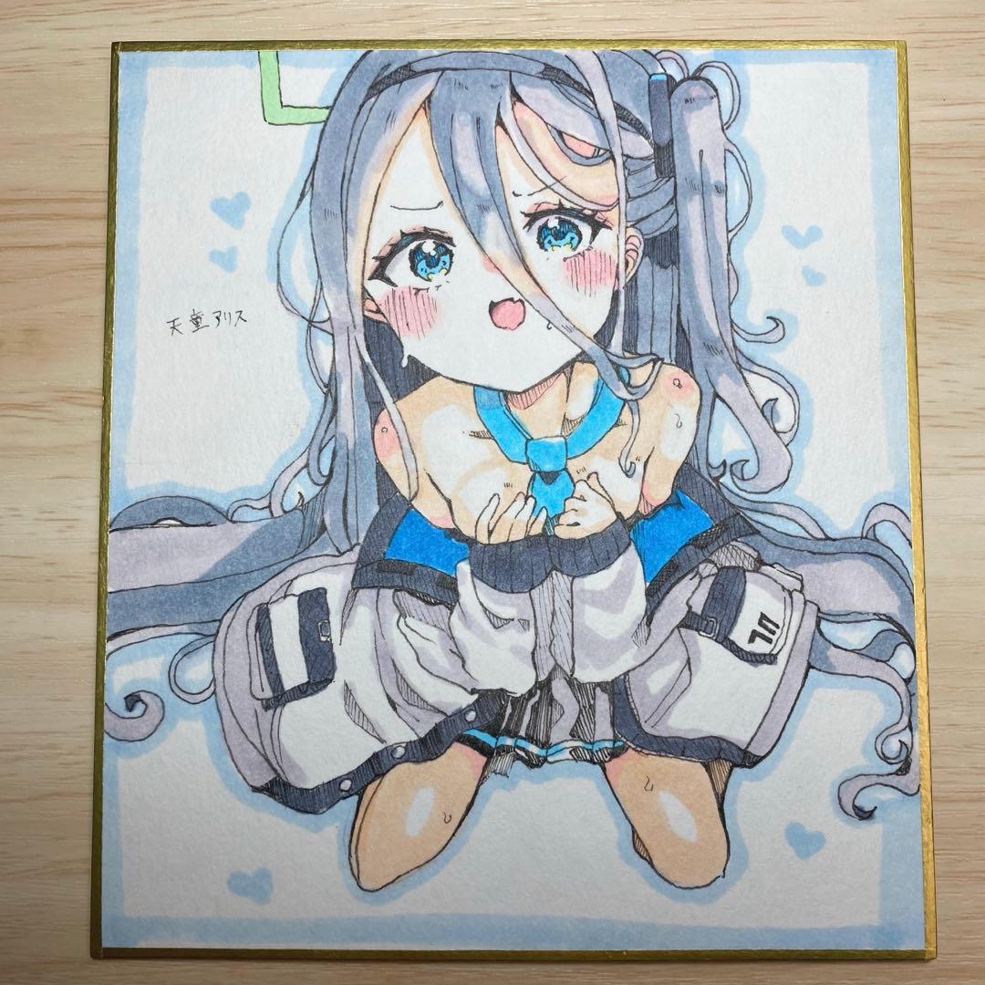 と*ん様 ブルアカ 天童アリス ファンアート ハンドメイド 色紙 - メルカリ