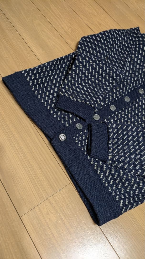 L.L.Bean バーズアイニット　カーディガン　Lサイズ　ノルウェー製