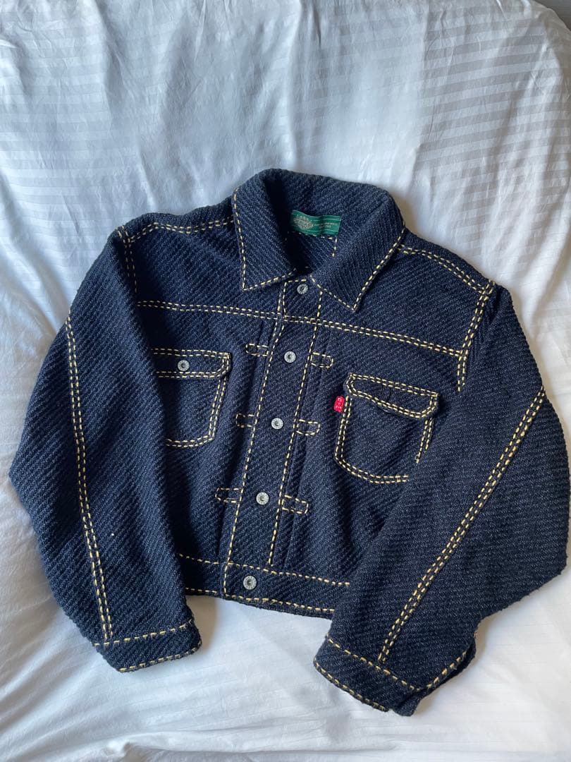 gimcontext ジムコンテキスト　ニット　デニムジャケット gim context（ジムコンテキスト） - Hand Stitched Rigid Denim Knit