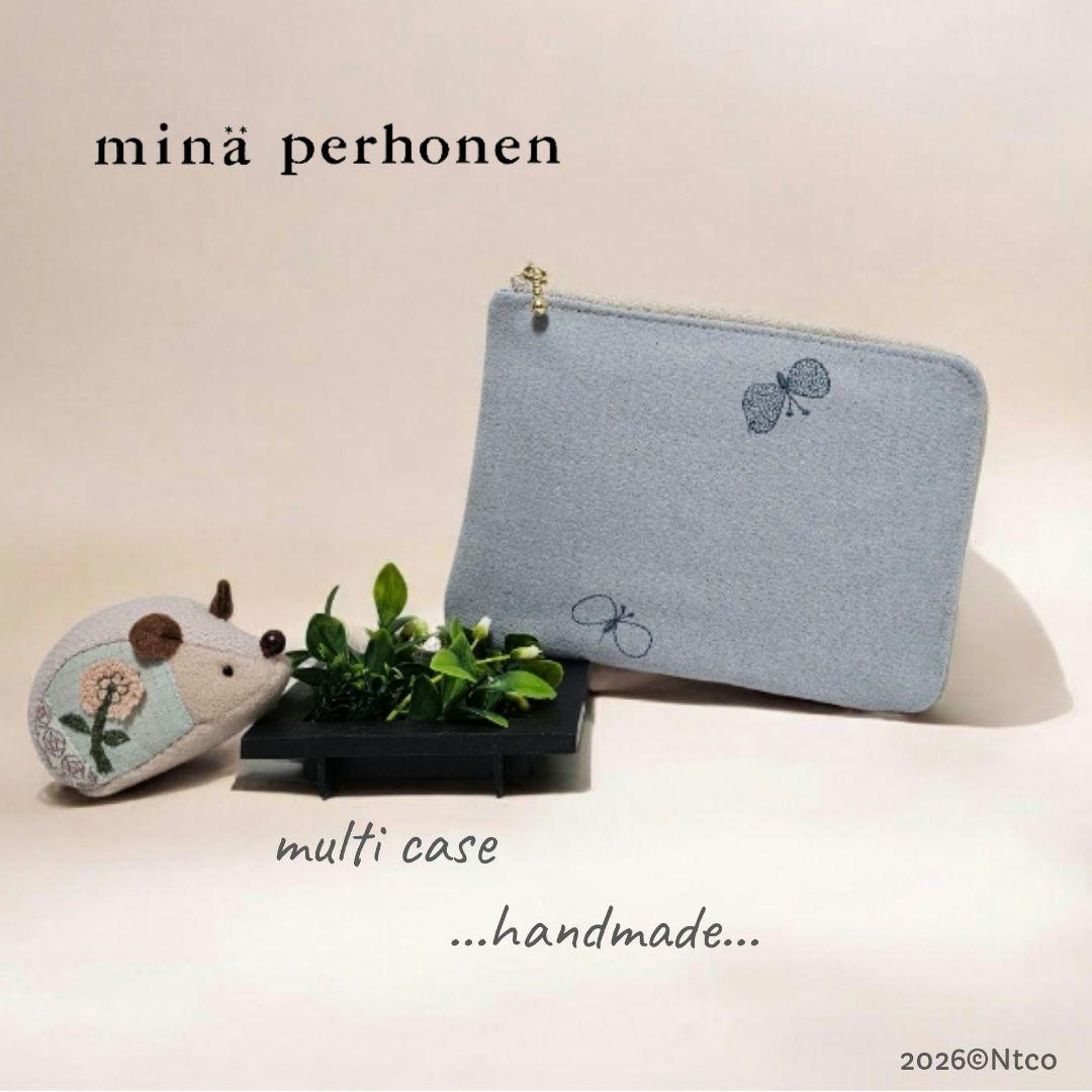 c.マルチケース dopchoucho ライトグレーミナペルホネン ハンドメイド