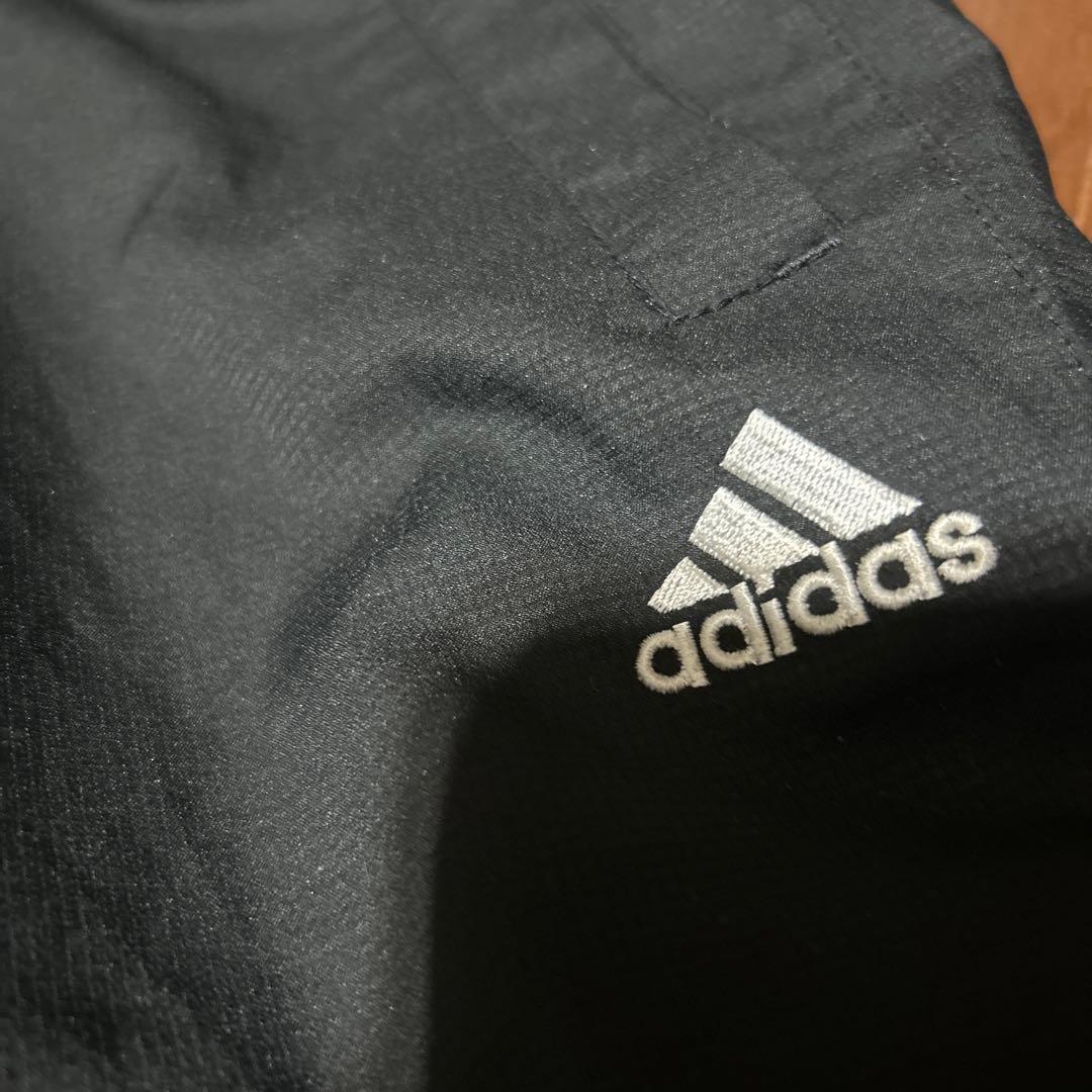 adidas 黒 ストレートパンツ サイドストライプ - メルカリ