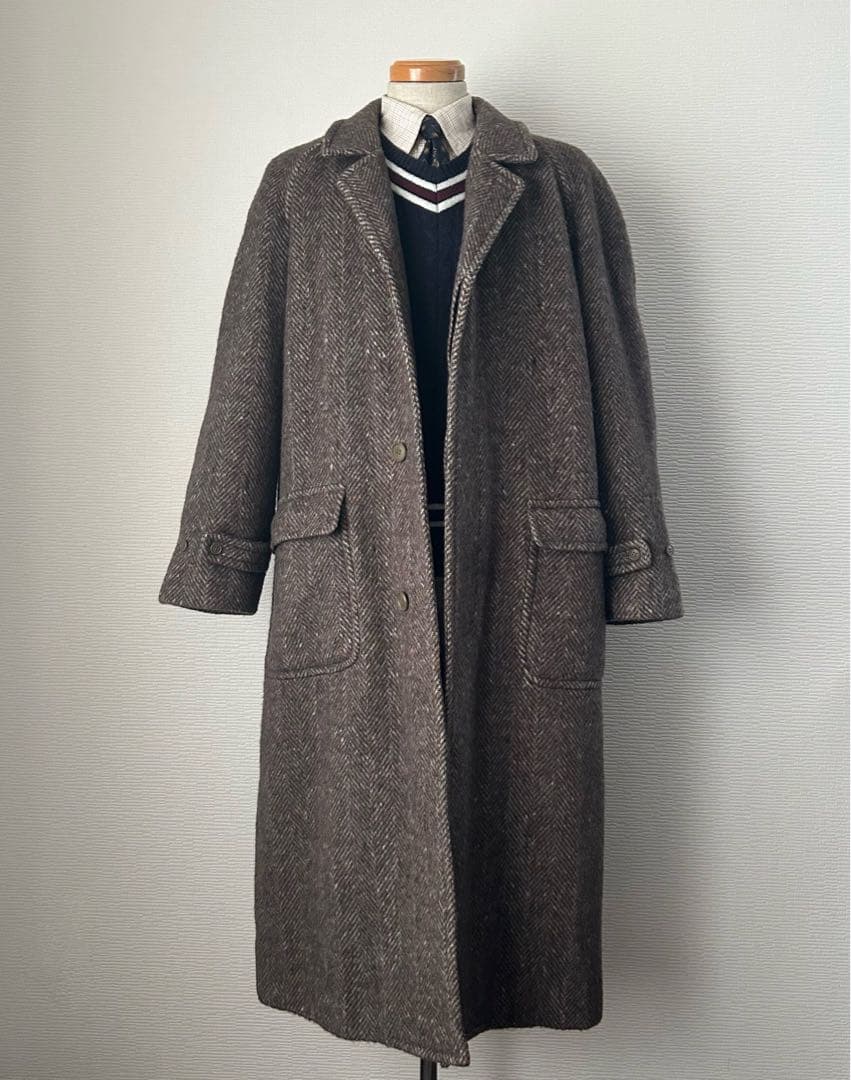 80~90年代】ヘリンボーン ステンカラーコート 日本製 バブル期 - メルカリ