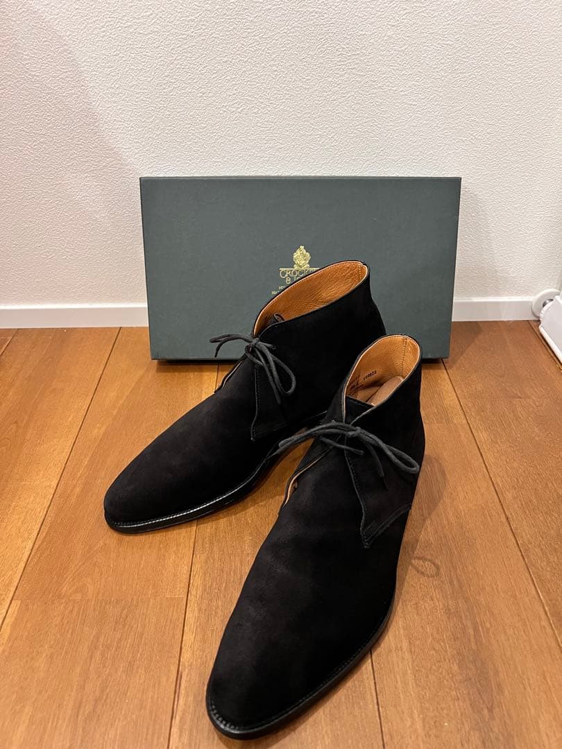 CROCKETT&JONES チャッカブーツ　UK6.5E 黒　別注 CROCKETT&JONES チャッカブーツ UK6.5E 黒 別注 - メルカリ
