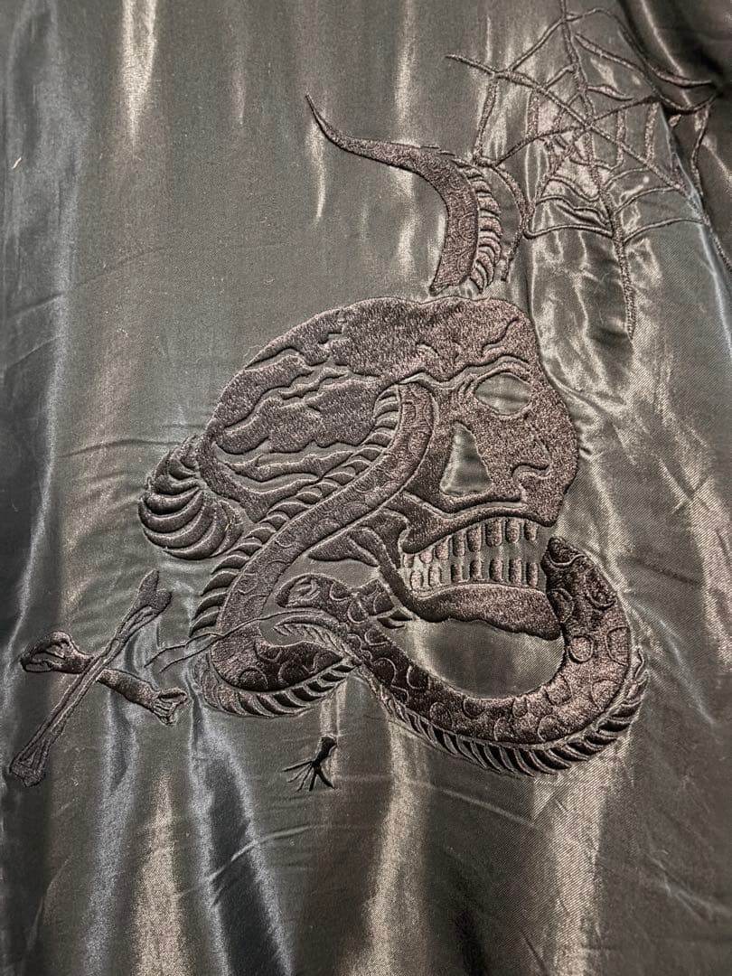 東洋 GOLD ウールメルトン アセテート スカル スカジャン サイズM