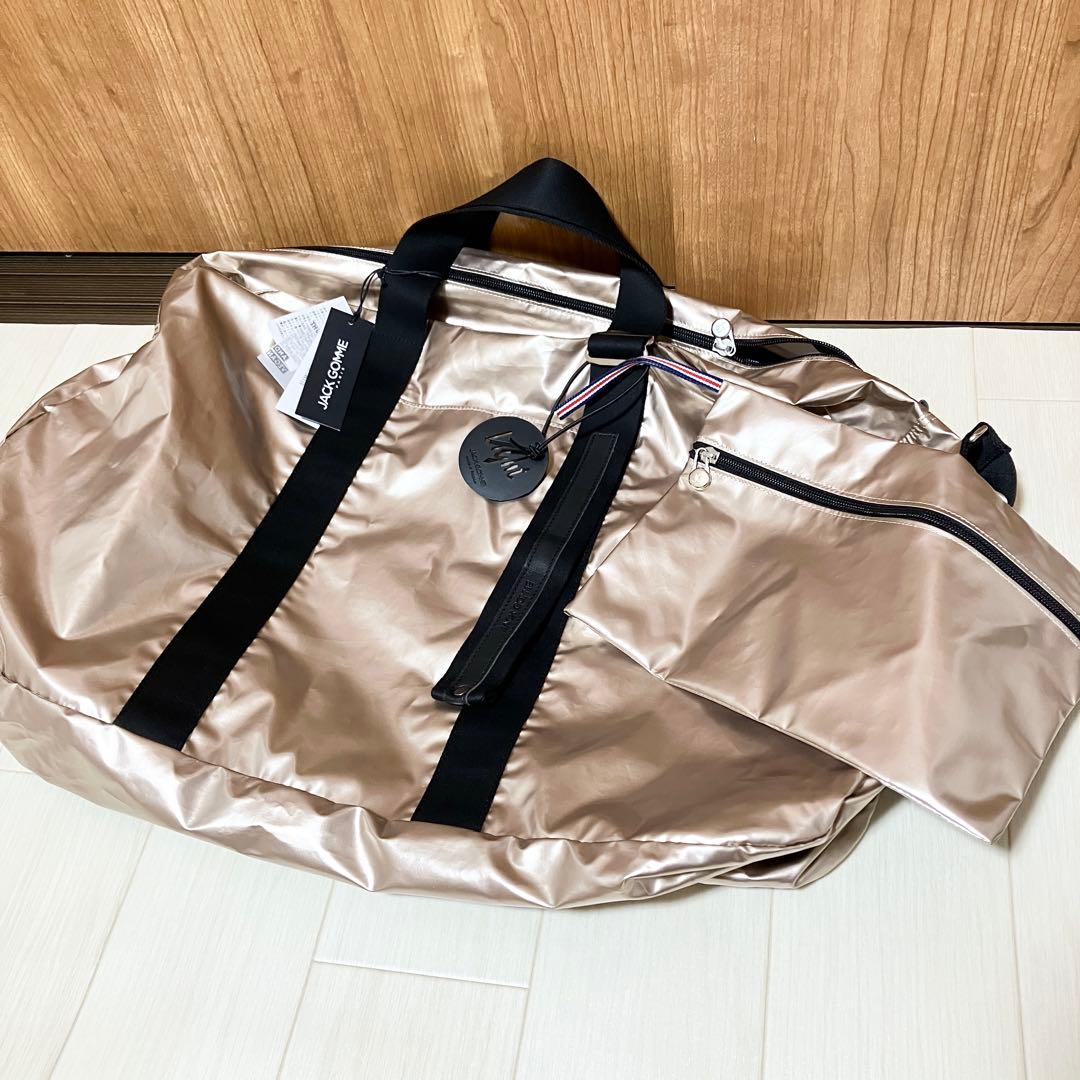 新品 ジャックゴムライト ボストンバッグ ポーチ付き シャンパンゴールド 712walli.jpg