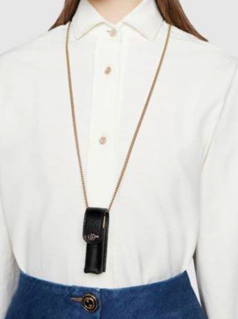 GUCCI レザー リップケース ネックレス - メルカリ