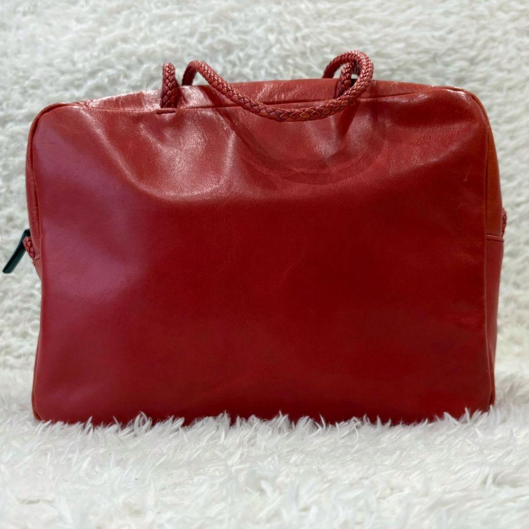 ヨーガンレール ミニボストン スクエア レザー 自立 テラコッタ 大容量