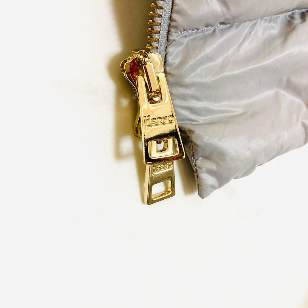 ヘルノ ダウンコート Aライン ゴールドロゴプレート ロング丈 軽量 38