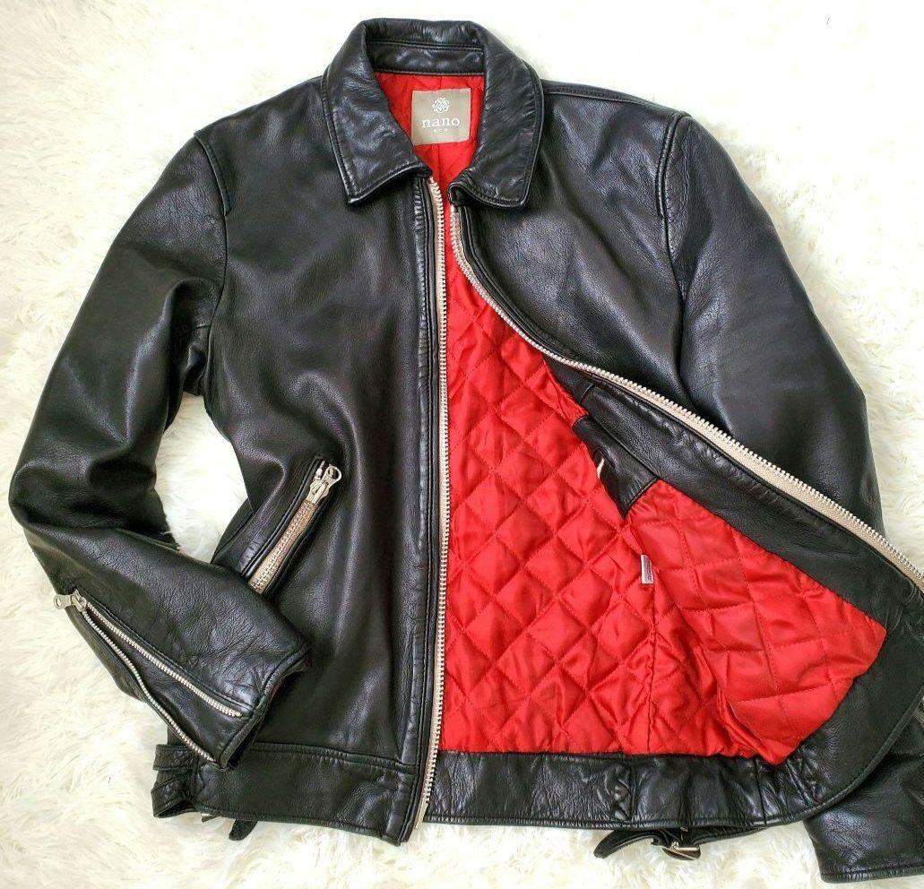 ⭐美品⭐ナノ・ユニバース　ラムレザー　シングルライダース　キルティング　中綿 nano universe ナノユニバース シングルライダース NUC53LO0531SH