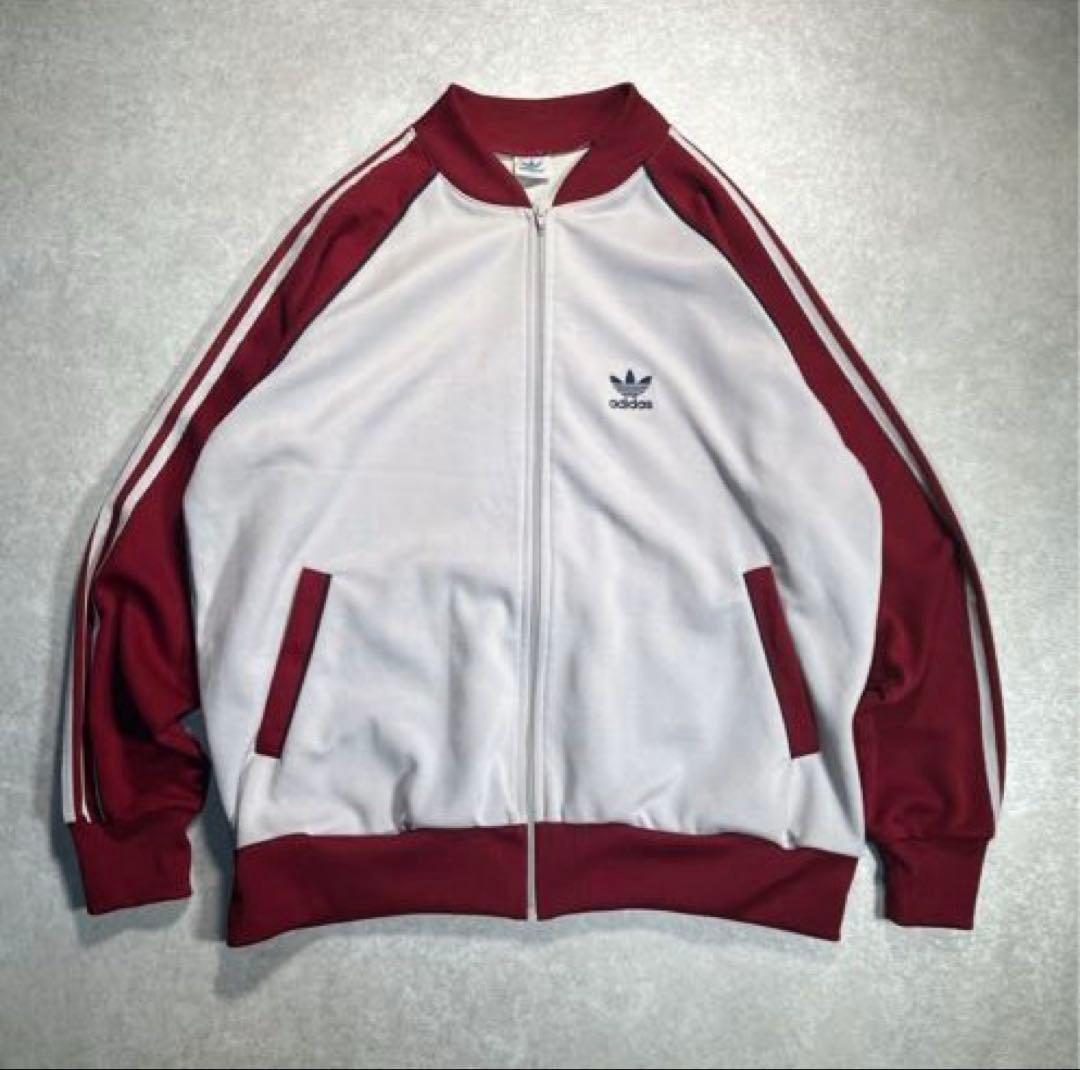 80s adidas トラックジャケット ATP ジャージ 刺繍ワインレッド - メルカリ
