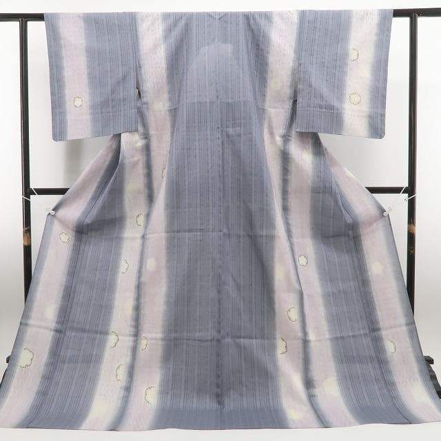 けだろう様専用 新品 夏単衣 やまと誂製 櫛引き織 雪輪 仕付糸付 紬