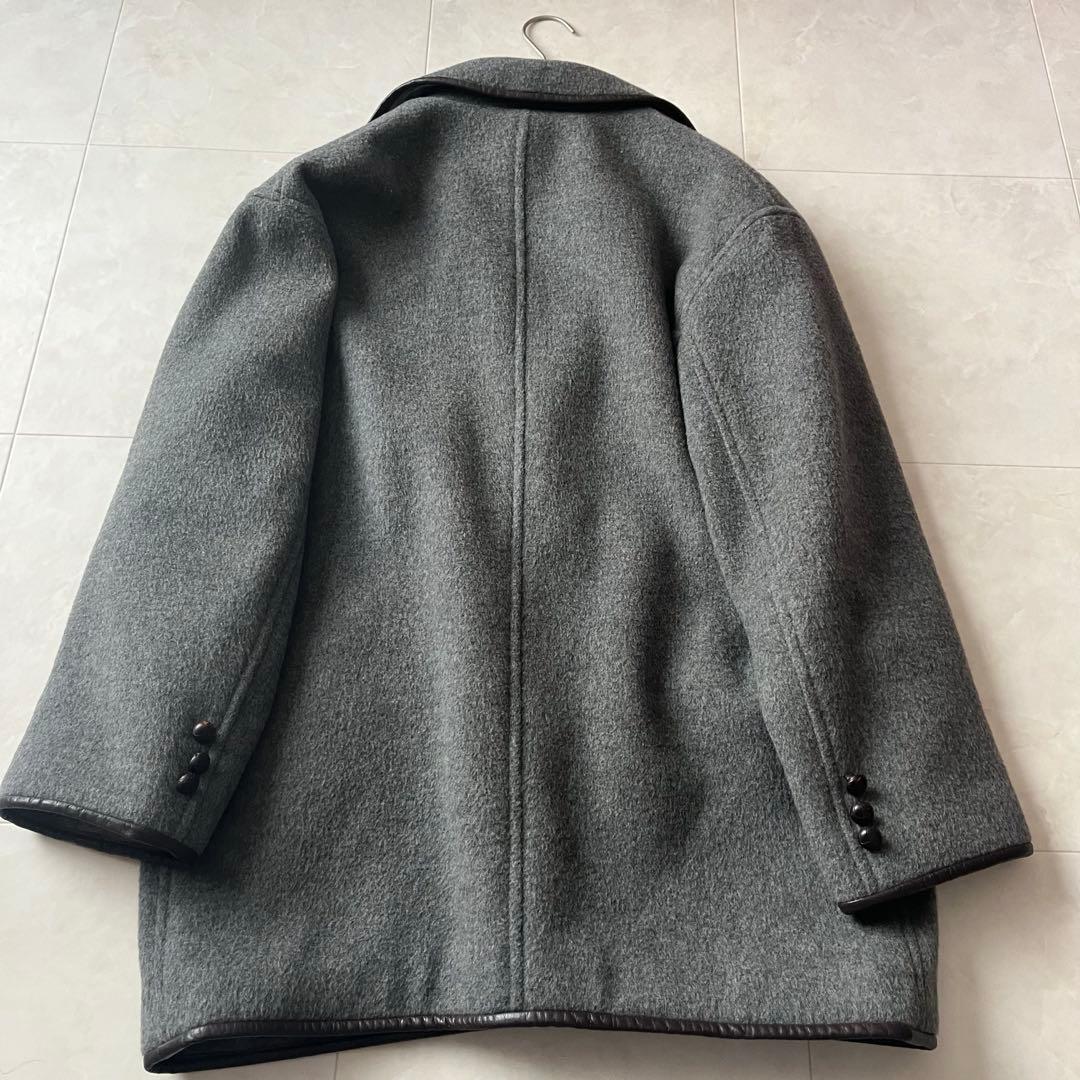 マドモアゼルノンノン ウールコートジャケット くるみボタン グレー