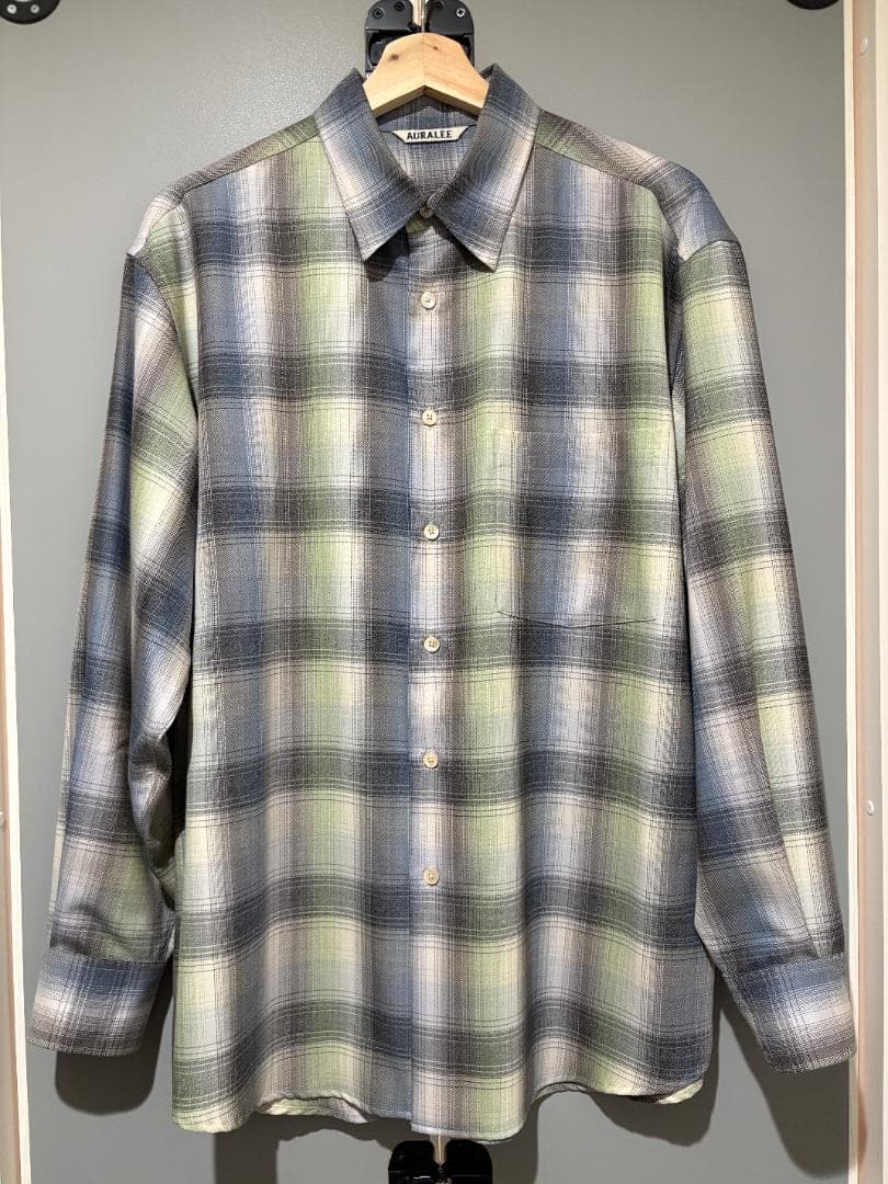 25AW SUPER LIGHT WOOL CHECK SHIRT 青緑3 - メルカリ