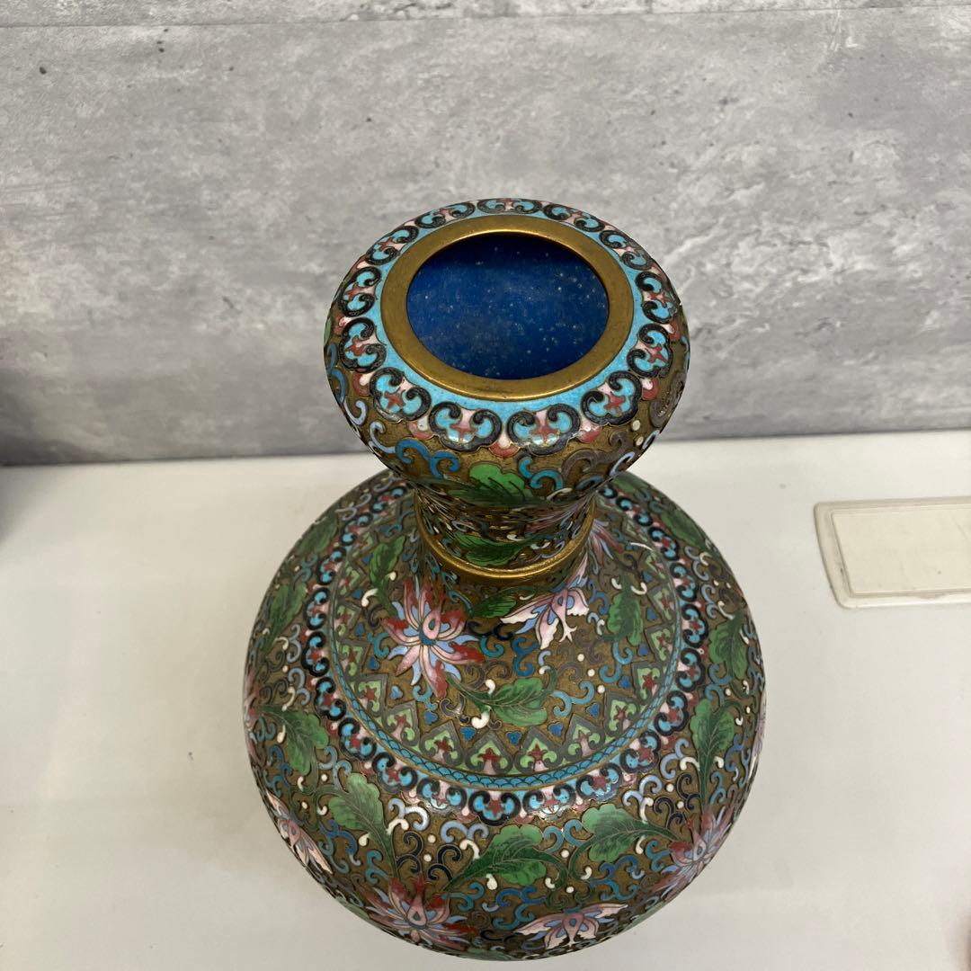 レトロ 中国美術 景泰藍 七宝焼き 花瓶 壺 骨董品 約30cm - メルカリ