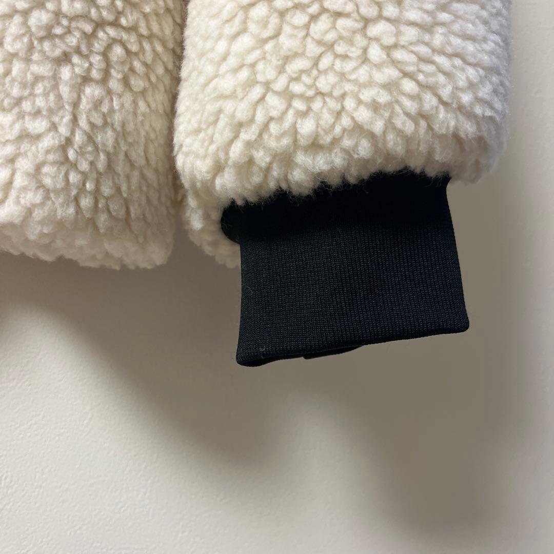 クルニ アウター ボアジャケット ブルゾン MA1 ウール 2 白系 金ジップ