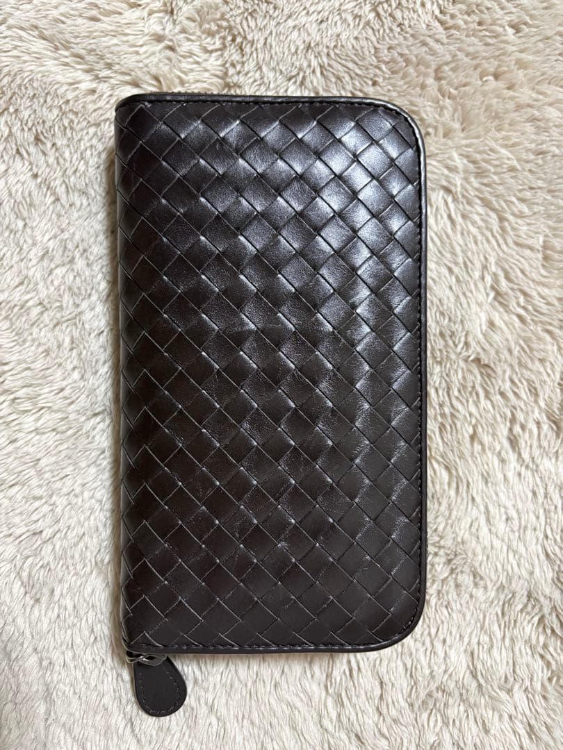 ボッテガbottegaveneta 長財布　ダークブラウン　ICチップ入り