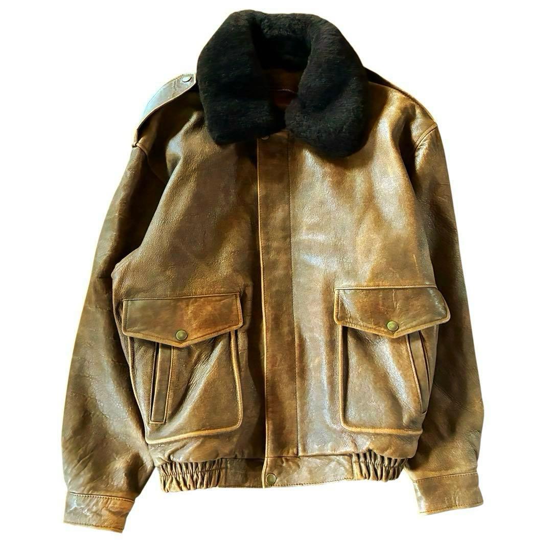 90s real leather bomber jacket 本革 a2 g1 - メルカリ