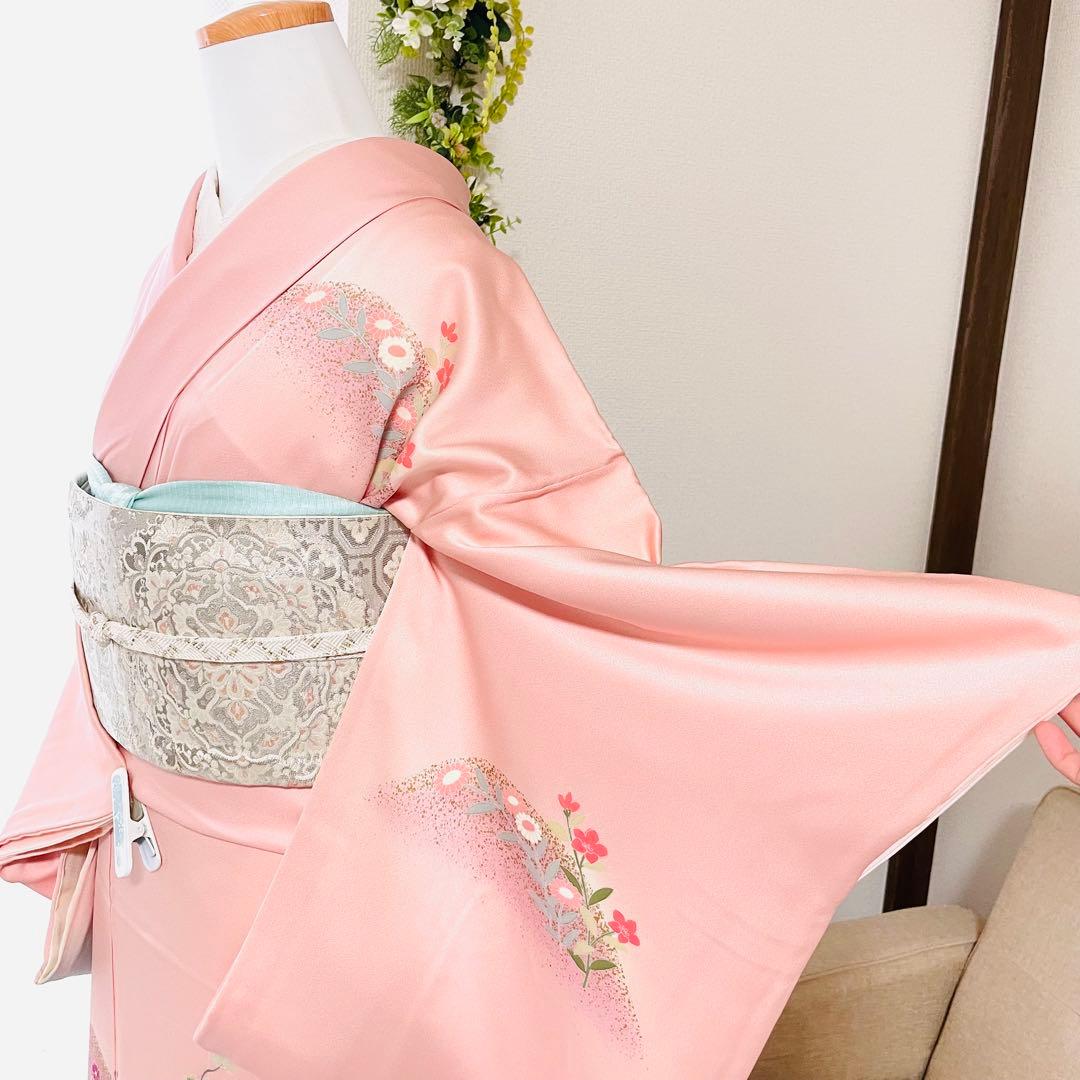 ベビーピンク 友禅 単品訪問着 入学式 卒業式 入園式 春 秋 冬