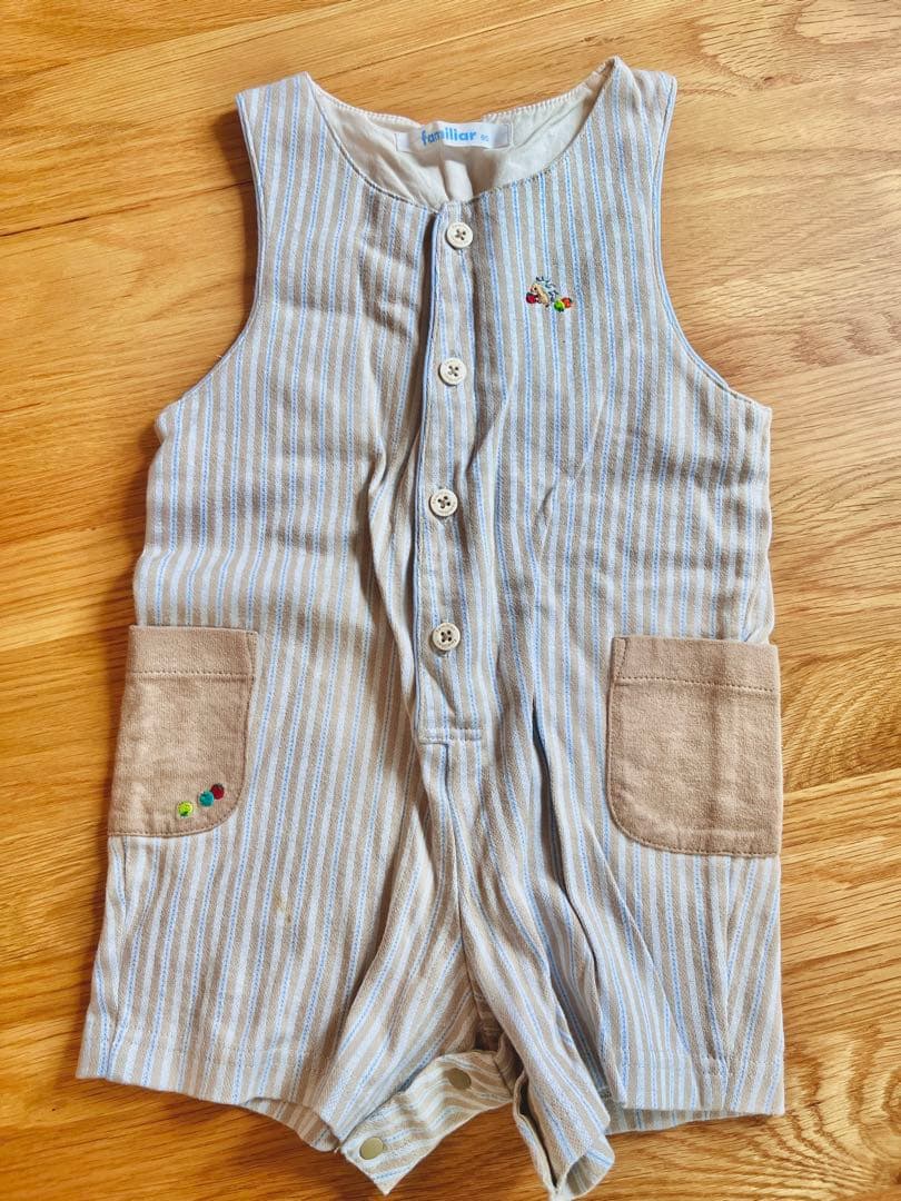 familiar ストライプ ロンパース 80 - メルカリ