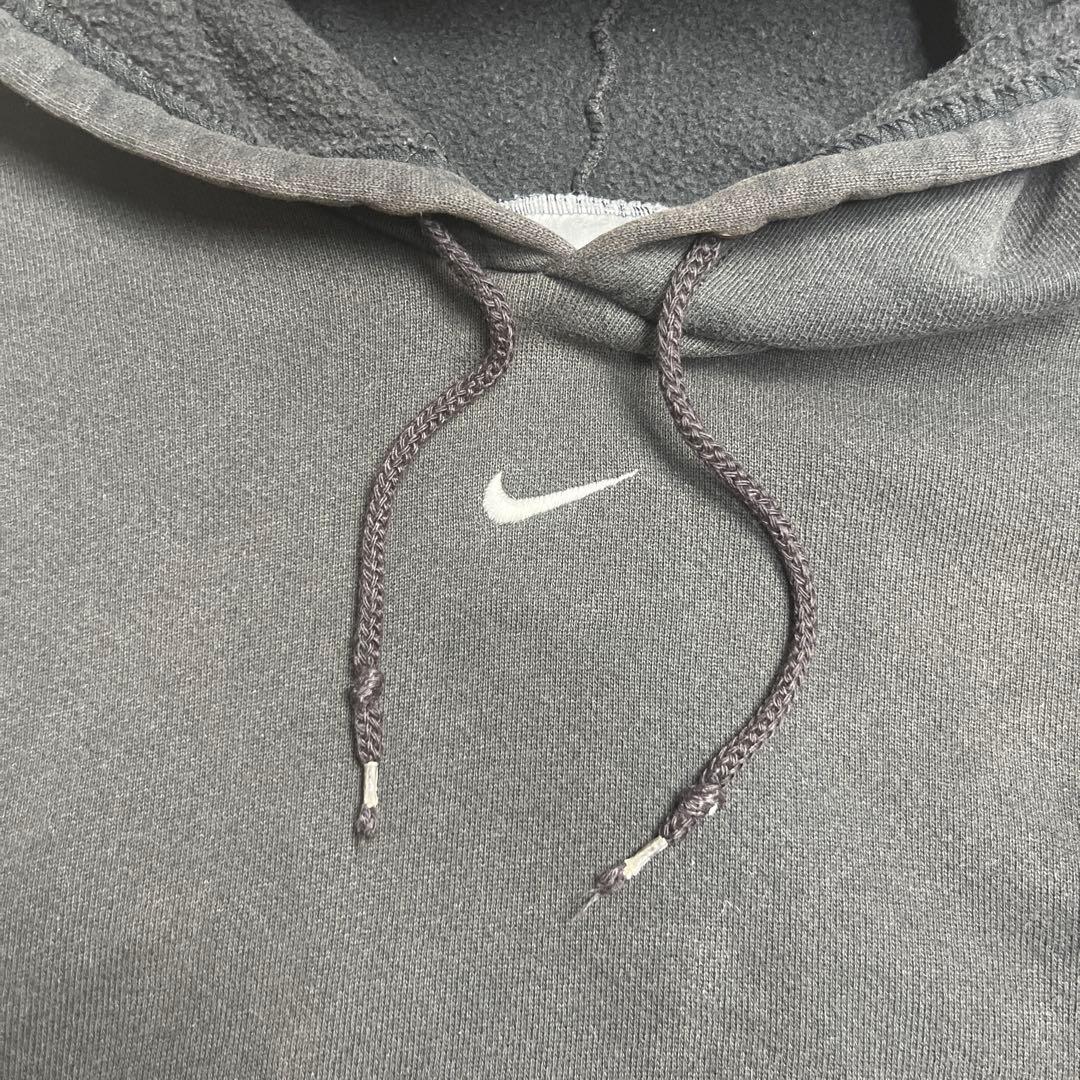 00s NIKE センタースウッシュ ワンポイント刺繍 パーカー スウォッシュ