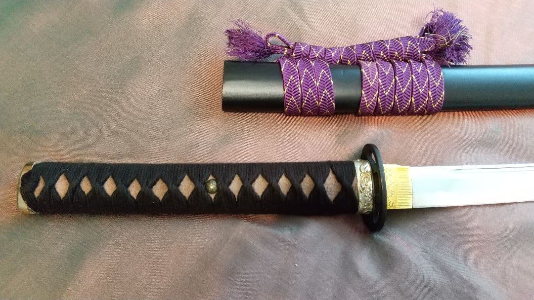 二尺四寸二分】 居合刀 樋入り 長刀 透かし鍔 模造刀 武具 拵え