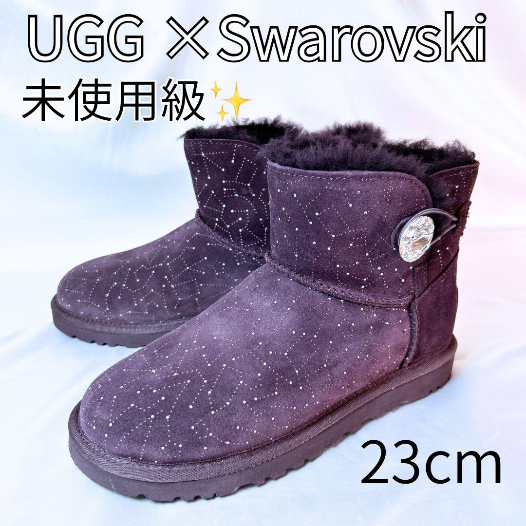未使用級美品 UGG アグ ムートンブーツ ミニベイリー スワロフスキー