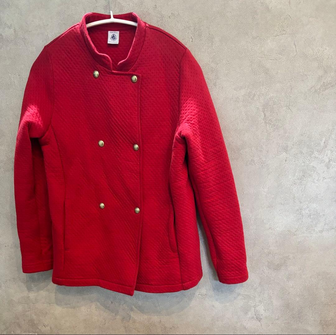 今だけ大特価】プチバトー 赤いダブルブレストコート 12ans/152cm