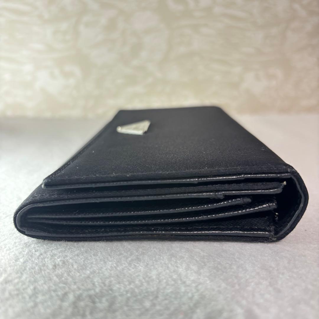 美品　PRADA プラダ　ブラック ナイロン　長財布　二つ折り財布