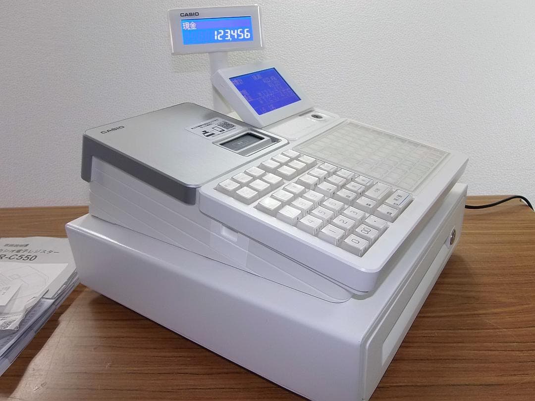 美品タッチキー設定無料SR-C550飲食向インボイスレジスター