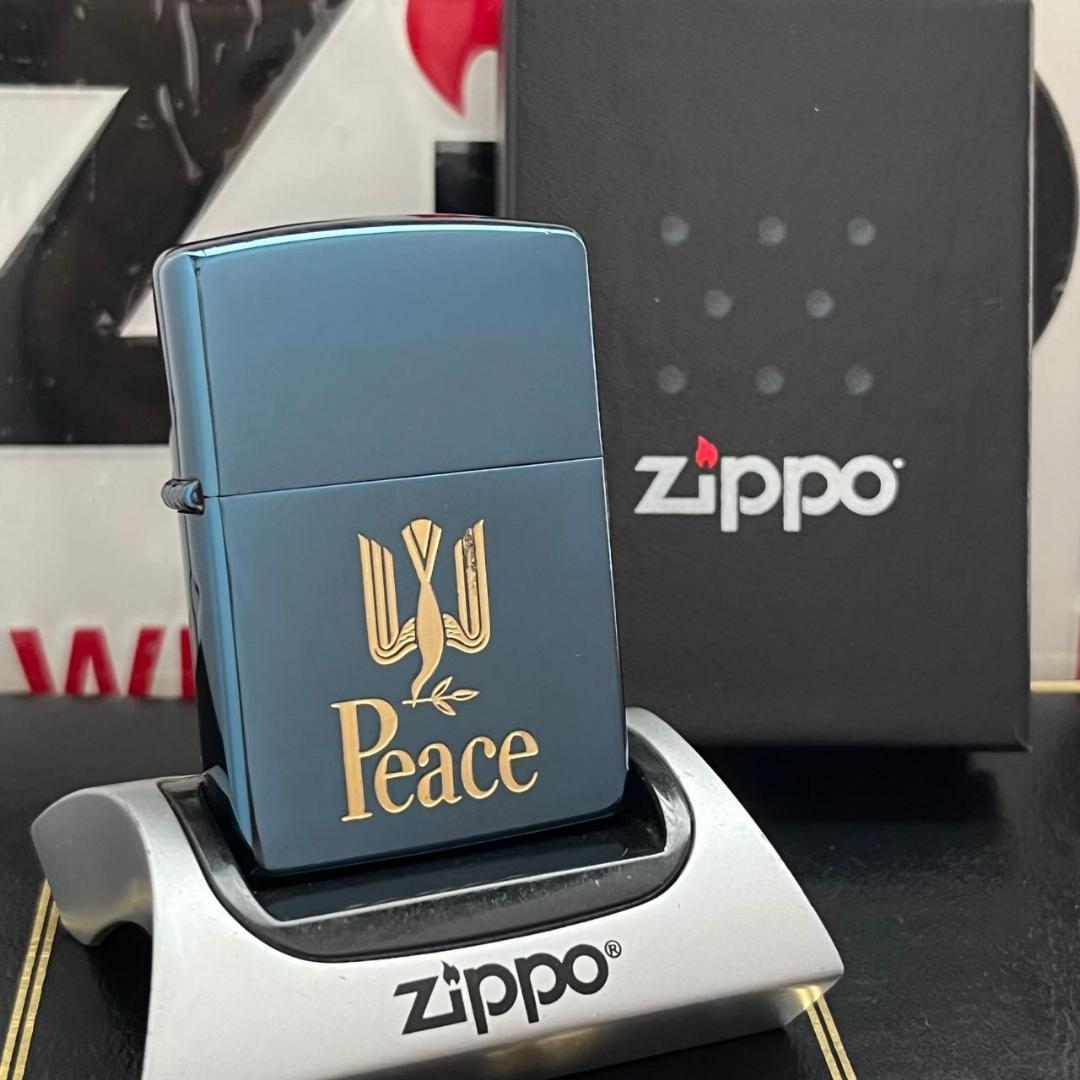 ジッポーzippo Peace ピース ブルーチタン初期物93年製限定懸賞非売品
