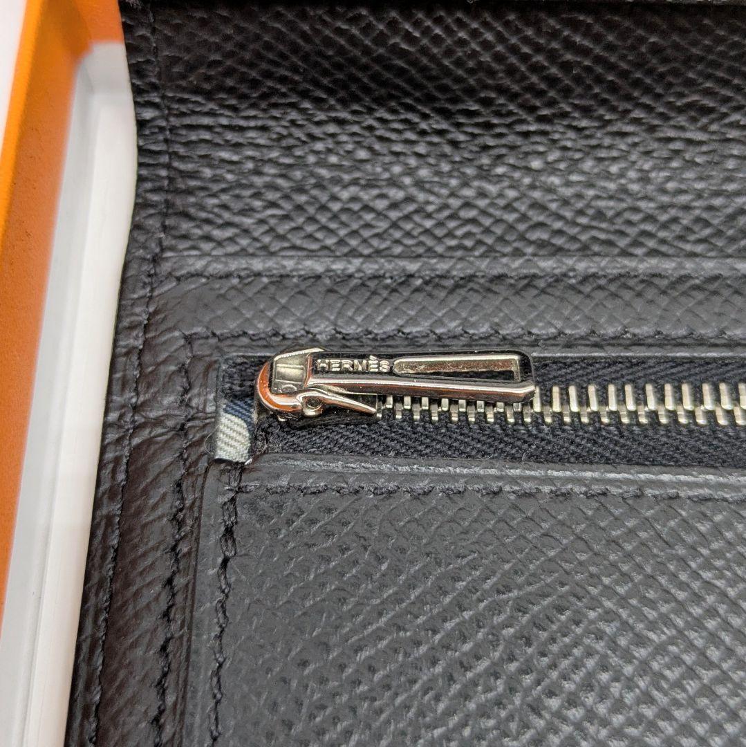 【箱/保証書付き未使用級】シチズンツイルロング エルメス 長財布 2つ折り 黒