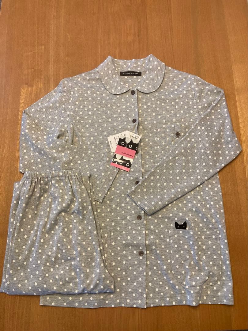 【新品タグ付き】マタノアツコ　パジャマ　グレー水玉　Ｍサイズ ATSUKO MATANO by WACOAL マタノアツコ ワコール wacoal パジャマ