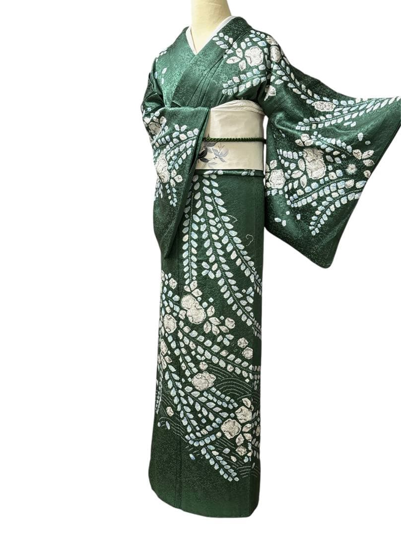 AA33美品着物 訪問着 辻け花 絞り 逸品 正絹 手縫い仕立て - メルカリ