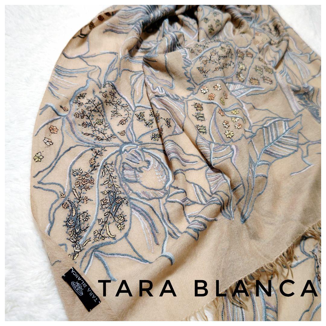 TARA BLANCA ターラ ブランカ 手刺繍 花柄 大判 ストール 高級 - メルカリ